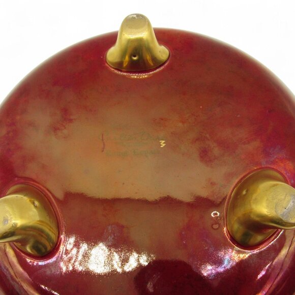 CARLTON WARE Rouge Royale Burgundy Red Bowl and Creamer England Vintage - Picture 10 of 16